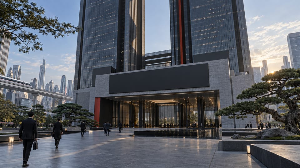 Arasaka Tokyo headquarters and corporate plaza